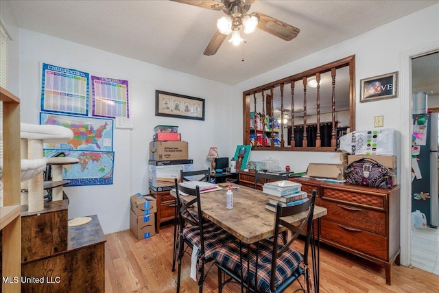 2880 Briarwood Dr, Horn Lake, MS 38637 - dining space with light wood finished floors and ceiling fan