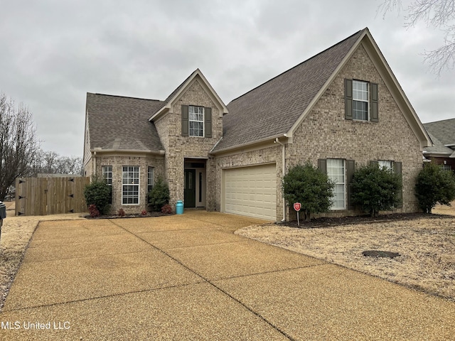 view of front of property featuring a garage