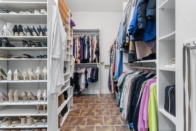 view of walk in closet