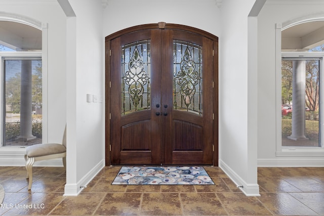 foyer entrance with french doors