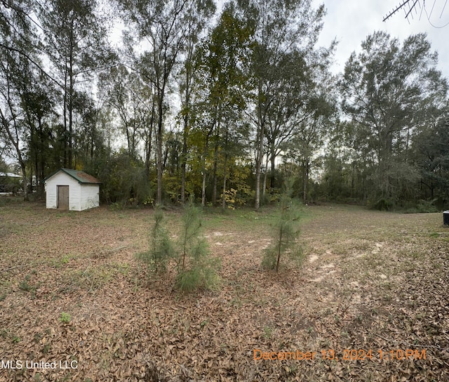 view of yard featuring an outdoor structure