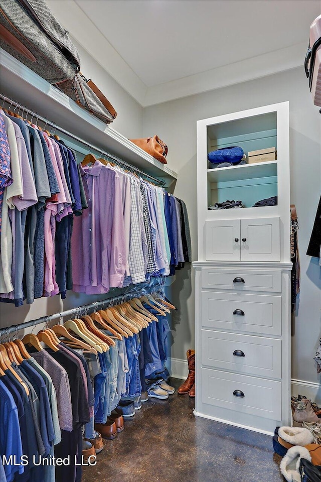 view of walk in closet