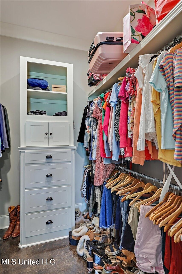 view of walk in closet