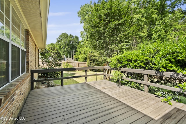 wooden deck featuring fence