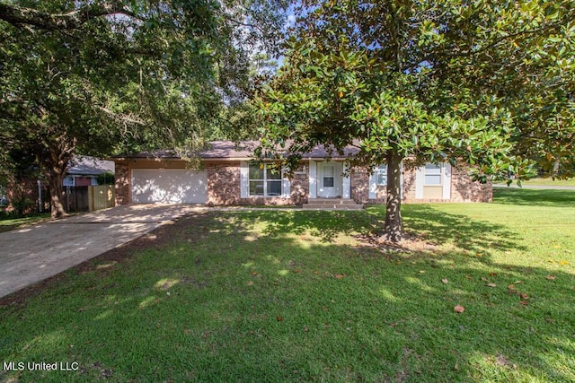 13128 Hanover Dr, Ocean Springs, MS 39564 - view of front facade with a garage, concrete driveway, and brick siding