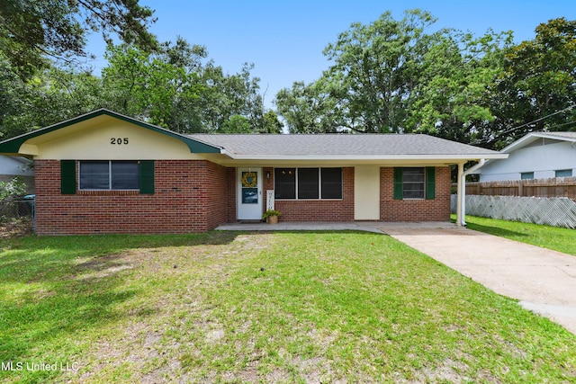 205 Walnut Dr, Ocean Springs, MS 39564 - ranch-style home featuring concrete driveway and brick siding