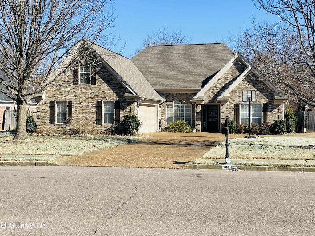 view of property featuring a garage