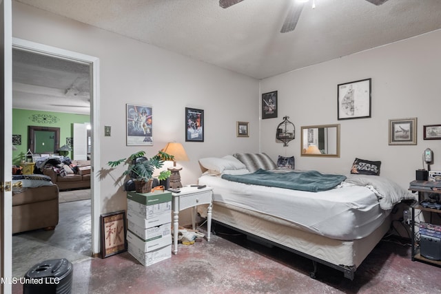 1825 Brookhaven Dr, Southaven, MS 38671 - bedroom featuring concrete floors and a ceiling fan