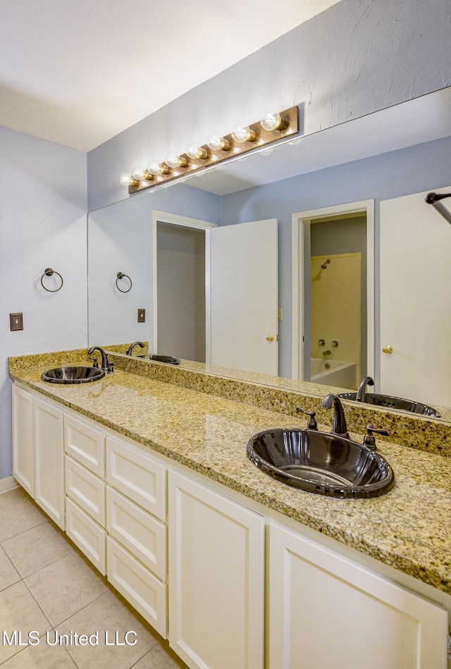 3099 E Fairway Dr, Brandon, MS 39047 - full bath featuring tile patterned flooring and double vanity