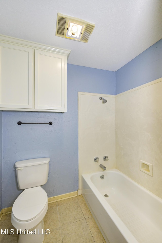 3099 E Fairway Dr, Brandon, MS 39047 - bathroom featuring tile patterned flooring, baseboards, toilet, and shower / bath combination