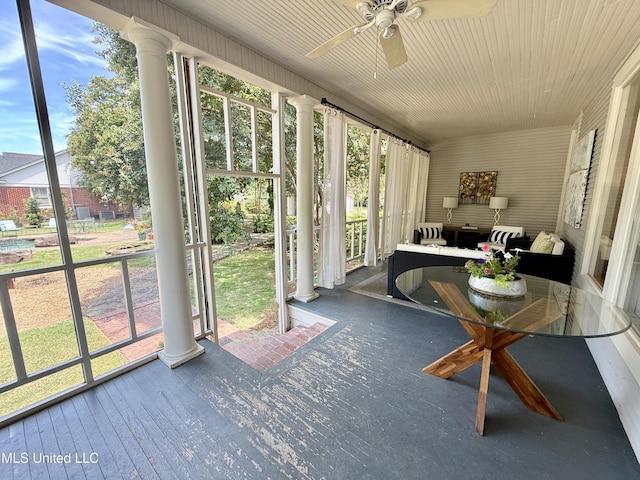 101 E E President, Greenwood, MS 38930 - sunroom / solarium with ceiling fan
