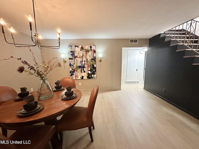 1529 Ticonderoga Dr, Southaven, MS 38671 - dining room featuring light wood-style floors, stairway, and baseboards