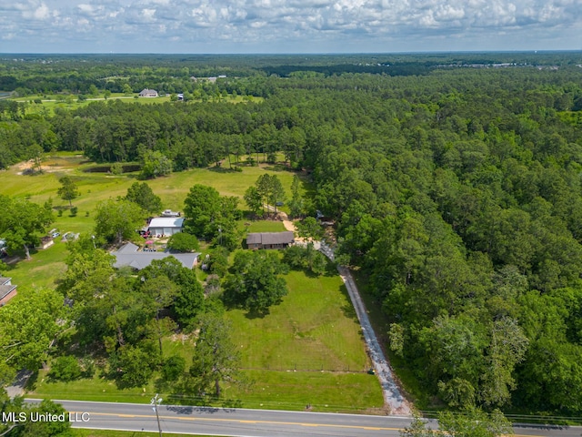 drone / aerial view with a forest view