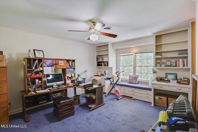 350 Whitfield Rd, Brandon, MS 39042 - carpeted office featuring a ceiling fan