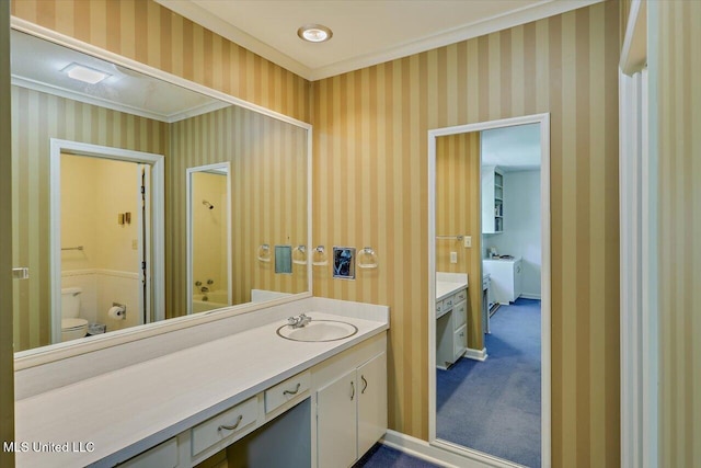 350 Whitfield Rd, Brandon, MS 39042 - bathroom featuring vanity and ornamental molding