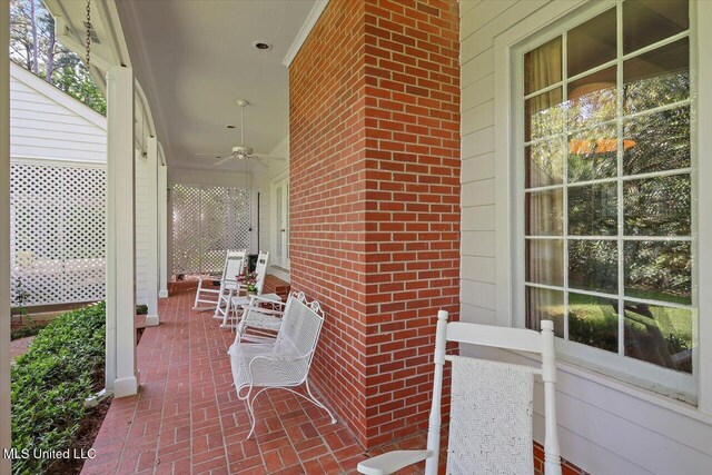 350 Whitfield Rd, Brandon, MS 39042 - porch featuring ceiling fan