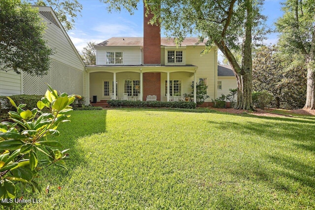 350 Whitfield Rd, Brandon, MS 39042 - rear view of property featuring a yard and a chimney