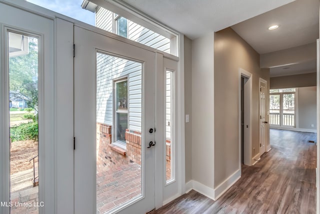 entryway featuring dark hardwood / wood-style floors