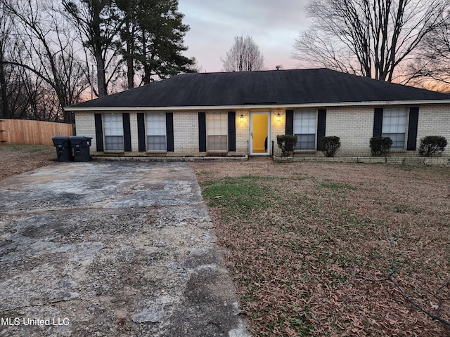 view of ranch-style house