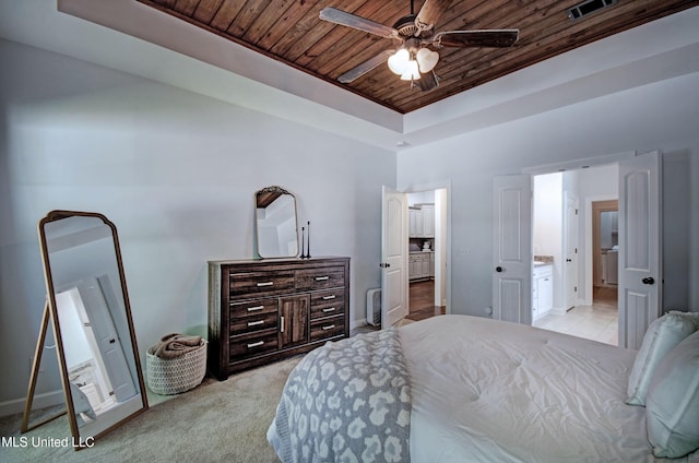 236 Cooper Ln, Canton, MS 39046 - bedroom with visible vents, a tray ceiling, baseboards, and wood ceiling