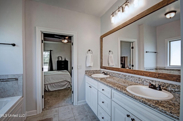 236 Cooper Ln, Canton, MS 39046 - full bathroom with a sink, tile patterned floors, double vanity, and ensuite bath