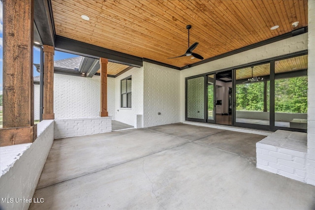 view of patio / terrace featuring a ceiling fan