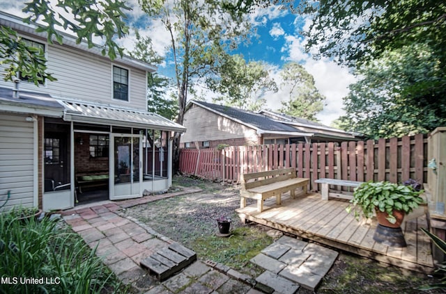 100 Eager St Unit C, Clinton, MS 39056 - view of yard with a sunroom and a wooden deck