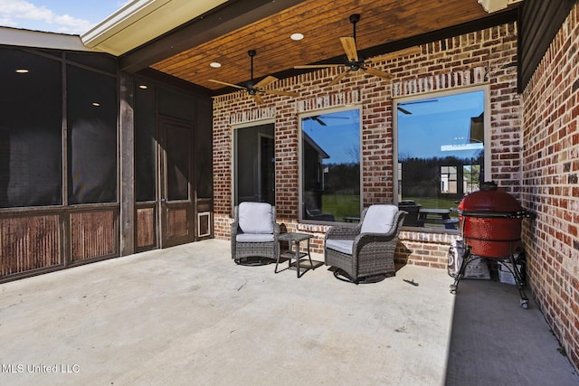 view of patio / terrace featuring grilling area