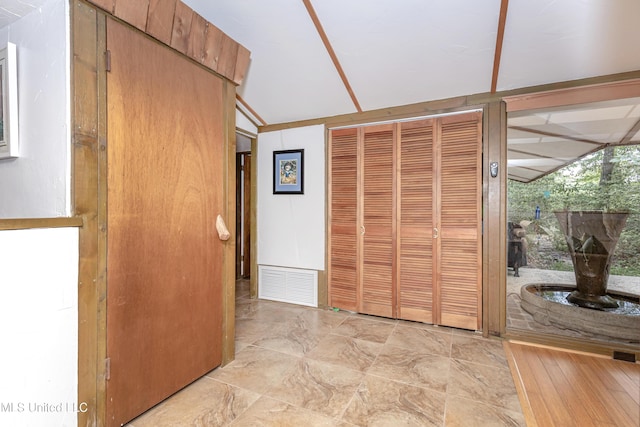 interior space featuring visible vents and a closet