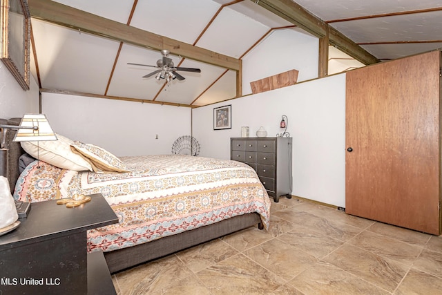 bedroom featuring vaulted ceiling