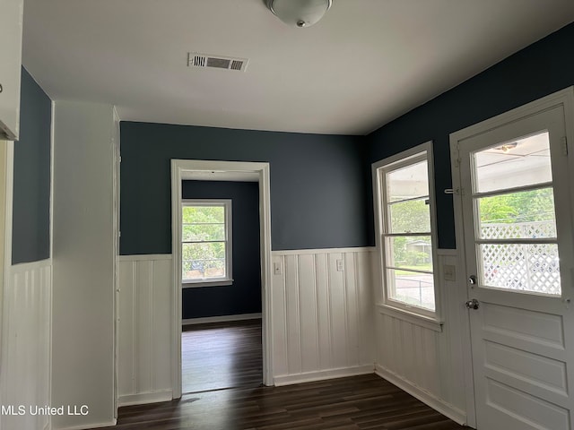 entryway featuring dark hardwood / wood-style flooring