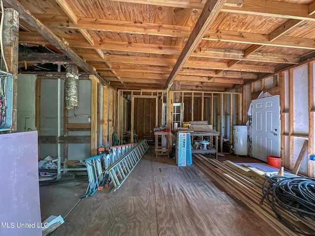 miscellaneous room featuring water heater