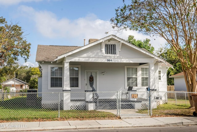 bungalow-style home with covered porch