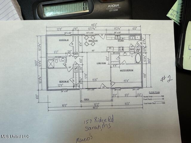 157 Ridge Rd, Sarah, MS 38665 - floor plan / room layout
