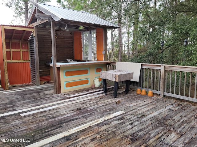 view of wooden deck