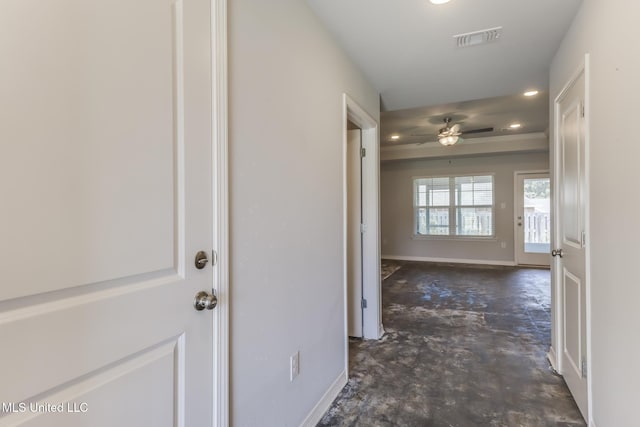 14840 Audubon Lake Blvd, Gulfport, MS 39503 - hall with concrete floors and recessed lighting
