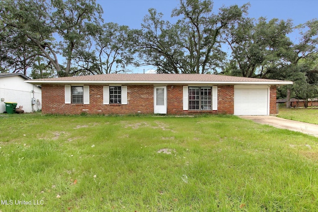15820 Big Ridge Rd, Biloxi, MS 39532 - ranch-style home featuring an attached garage, a front yard, and brick siding