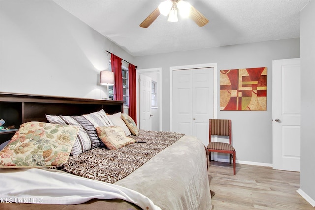 15820 Big Ridge Rd, Biloxi, MS 39532 - bedroom with light wood-style flooring, baseboards, and ceiling fan