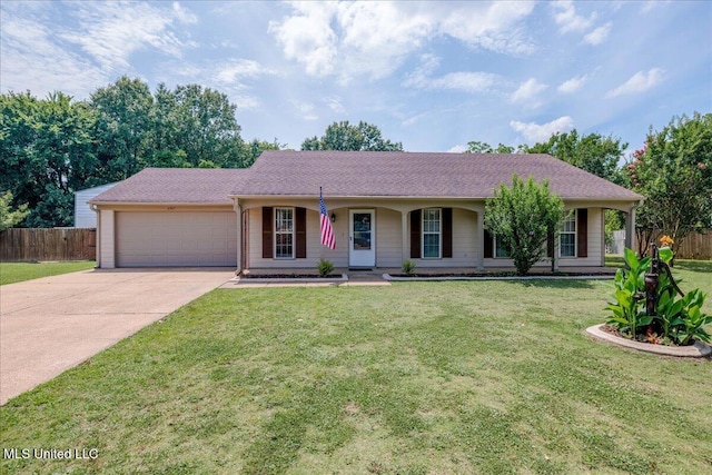 6967 Green Way Cv, Olive Branch, MS 38654 - single story home with a garage, concrete driveway, and a porch