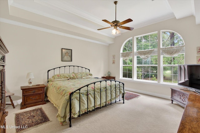 7622 Fairway Dr, Diamondhead, MS 39525 - carpeted bedroom with ornamental molding and ceiling fan
