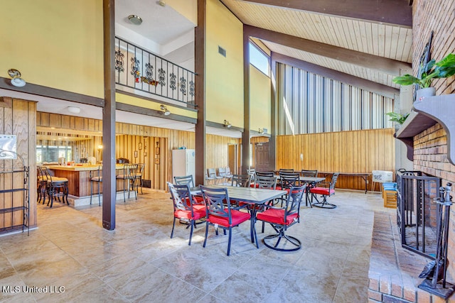 view of patio featuring a bar