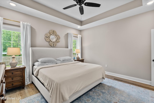 67 E Andover, Hattiesburg, MS 39402 - bedroom featuring wood finished floors, multiple windows, recessed lighting, and a raised ceiling