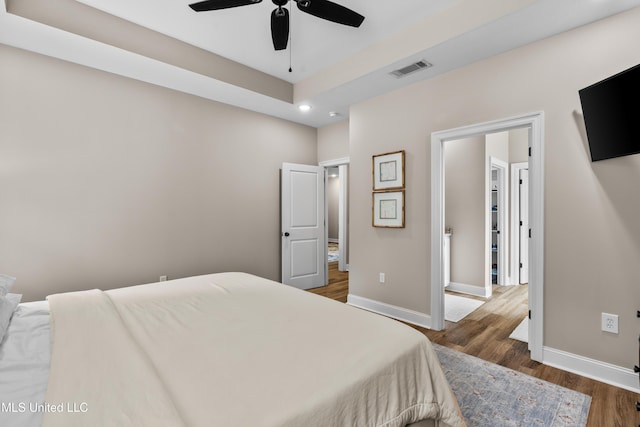 67 E Andover, Hattiesburg, MS 39402 - bedroom with recessed lighting, wood finished floors, and a ceiling fan