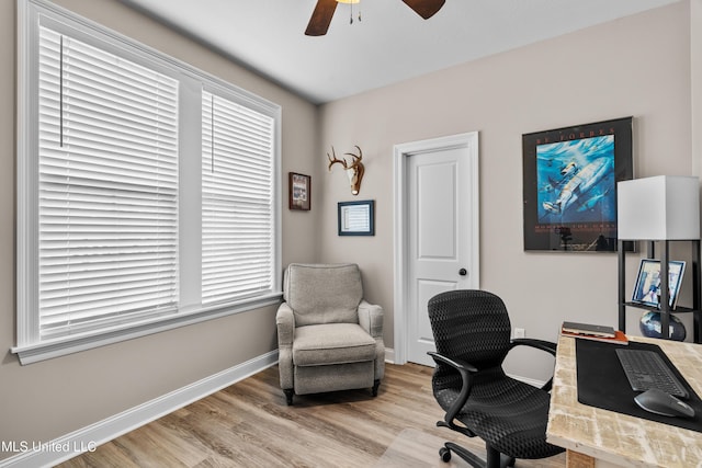 67 E Andover, Hattiesburg, MS 39402 - office space with a ceiling fan and wood finished floors