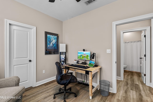 67 E Andover, Hattiesburg, MS 39402 - office featuring wood finished floors and a ceiling fan