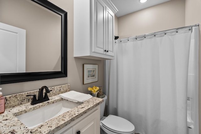 67 E Andover, Hattiesburg, MS 39402 - bathroom with vanity, a shower with shower curtain, and recessed lighting