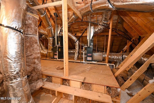 view of unfinished attic