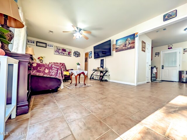 2220 18th Ave, Gulfport, MS 39501 - sitting room featuring visible vents, ceiling fan, and tile patterned floors