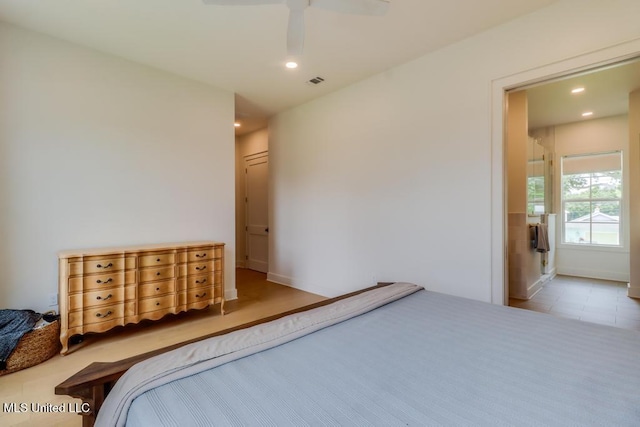 405 Mason Ave, Long Beach, MS 39560 - tiled bedroom with recessed lighting and a ceiling fan