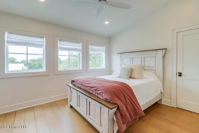 405 Mason Ave, Long Beach, MS 39560 - bedroom with multiple windows, light wood-style floors, recessed lighting, and ceiling fan